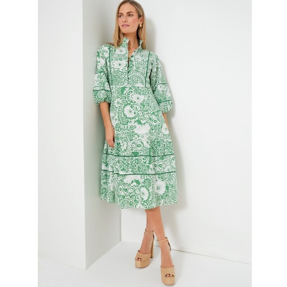 Tuckernuck | Dresses | Hyacinth House Green And White Floral ...